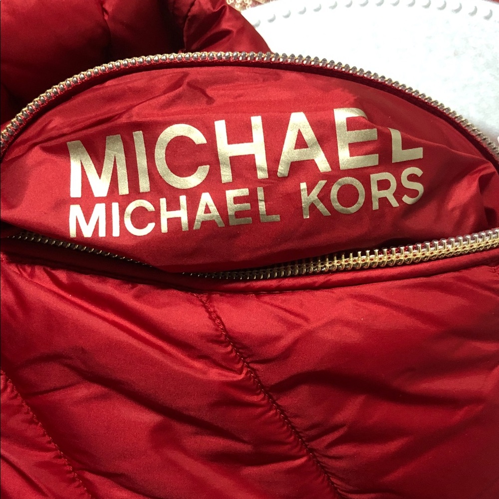 Michael Kors Red lightweight packable Hooded Puff… - image 6